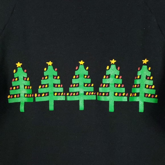 Vintage 80s 90s Jerzees Christmas Tree Crewneck Jerzees Sweatshirt Sweater Ugly - Picture 9 of 9